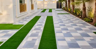 GV Fern 46 artificial grass lawn installation