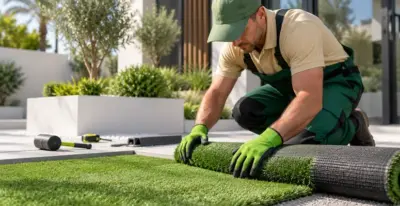 GV Meadow 22 artificial grass lawn installation