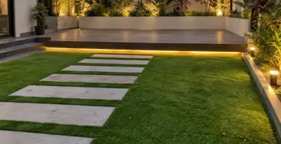 GV Meadow 45 Green artificial grass lawn installation